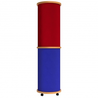 Infosäule fahrbar, Höhe 220 cm, Durchmesser 60 cm, Stoffoberfläche, 